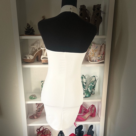 White Cross Neck Mini Dress - Picture 7 of 7